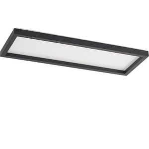 PRIOS - LED plafondlamp - 1licht - aluminium, kunststof - H: 4.1 cm - zwart, wit - Inclusief lichtbron