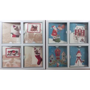 48 Luxe kerstkaarten-met envelop-Gevouwen kaarten met enveloppen-luxe kerstkaarten-kerst- en nieuwjaarskaarten met enveloppen- Dubbele kaarten met enveloppen