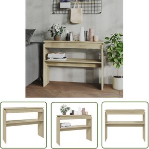 The Living Store Wandtafel 102x30x80 cm bewerkt hout sonoma eikenkleurig - Consoletafel - Bijzettafel - Salontafel - Houten Tafel - Sonomaplank