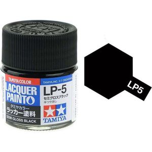 Tamiya LP-5 Black - Satin - Lacquer Paint - 10ml Verf potje