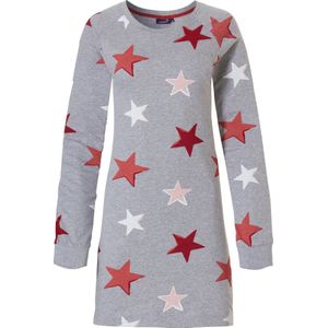 Rebelle - Colourful Star - Nachthemd - Grijs/Rood - Maat 46