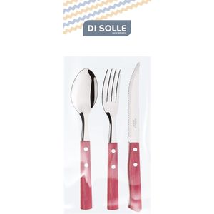 Di Solle Sollewood bestek 3 delig in blister RVS duurzaam houtcomposiet