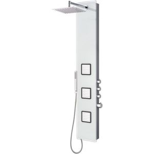Elegante glazen douchepaneel met thermostaat - Moderne badkameraccessoires in wit