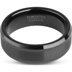 Tungsten Ring Heren Zwart - Wolfraam - Ringen Mannen - Cadeau voor Man - Mannen Cadeautjes