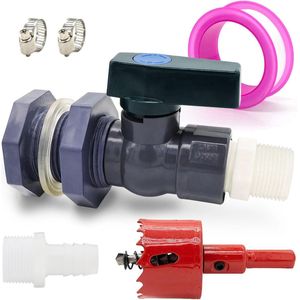 Regenton tapkraan set - PVC ventielen en accessoires - 1 set