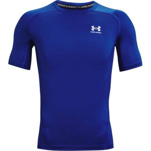 Under Armour UA HG Heatgear Armour compressie Short Sleeve Heren Sportshirt - Blauw - Maat S