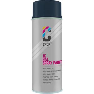 CROP Spuitbus RAL 5011 Staalblauw - Hoogglans - 400ml - Spuitbus verf Blauw - 100% kleurecht - Sneldrogend - Binnen & Buiten - RAL5011