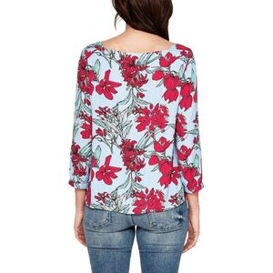 S'Oliver Women-Licht blauwe bloes met bloemen--53B8 morning sk-Maat 40