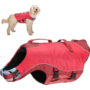 Kurgo Life Jacket Surf N Turf  Comfortabel Hondenzwemvest - Rood - Medium