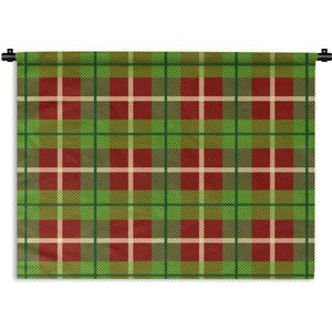 Wandkleed - Wanddoek - Plaid - Patronen - Groen - Rood - 60x45 cm - Wandtapijt