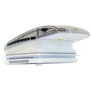 ProPlus Dakluik DeLuxe - 400 x 400 mm – 12 Volt - LED-verlichting - Touchscreen, Afstandsbediening & Stille Ventilator - Insectenhor - Dakraam Caravan - Transparant