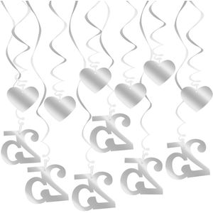 18 pieces Silver Wedding Decoration | Decorative Silver Wedding Accessories for Silver Wedding Theme