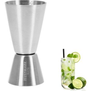 Westmark Maatbeker/Barmaatje, Jigger voor Cocktails - 2 Maateenheden: 2/4 cl - RVS