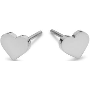 CO88 Collection Elemental 8CE 70299 Stalen oorbellen - hart - 6 mm - Zilverkleurig