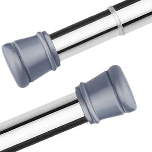 Verstelbare douchestokken - uitschuifbaar - antislip uiteinden - trekstang voor gordijnroede - badkamer - zilver - 75-170 cm - 2 stuks.