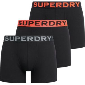 Superdry BOXER TRIPLE PACK Heren Onderbroek - Zwart/Oranje - Maat S