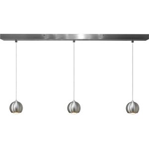 Artdelight - Hanglamp Denver 3 lichts Ø 10 cm L 100 cm mat chroom