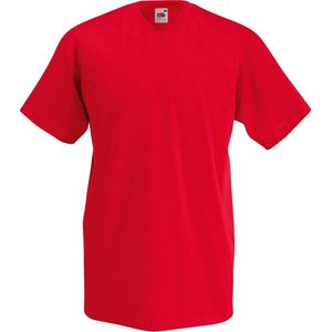 Fruit Of The Loom Heren Valuegewicht V-hals, T-shirt met korte mouwen. (Rood) Maat XL