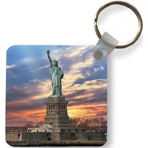 Sleutelhanger - Uitdeelcadeautjes - Vrijheidsbeeld in New York tijdens zonsondergang - Plastic