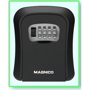 Magnico ® Sleutelkluis voor binnen en buiten - Zwart - Cijferslot - Roestvrij staal - Montagehandleiding incl. schroeven - Sleutelkastje - Kluis