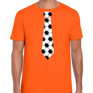 Oranje t-shirt voetbal stropdas Holland / Nederland supporter voor heren tijdens EK/ WK XXL