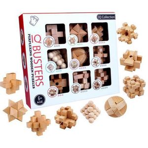 Puzzel 3D - Hout - 9 Verschillende hersenkrakers