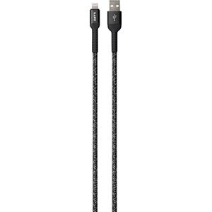 Laut stevig USB-A MFi oplaadkabel Lightning Kabel 120 cm - Zwart