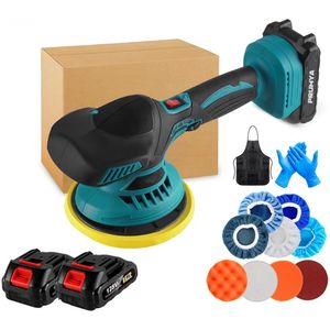 6-Snelheden Draadloze Auto Polijstmachine - Elektrische Polisher voor Auto, Metaal, Hout en Meer - Verwijdert Roest en Voegt Glans Toe - Compatibel met Batterij - Inclusief 2x Accu + 1x Oplader