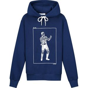 Collect The Label - Hippe Boxer Tattoo Hoodie - Donker Blauw - Unisex - XS
