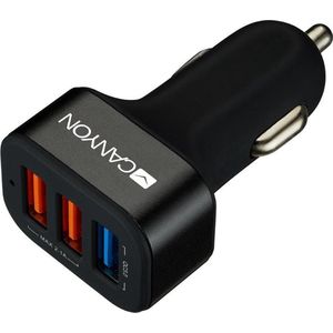 Canyon Universal Car Charger C -07 - Chargers - Triple USB -poorten - Quick Charge 3.0 - Smart IC -technologie - Zwart