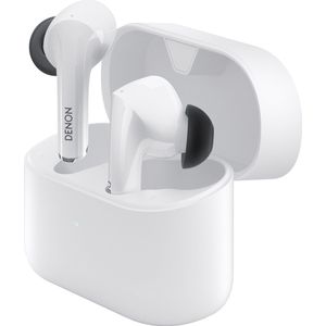 Denon Draadloze Oordopjes met Noise Cancelling - In ear koptelefoon - Zweet- en waterbestendige oortjes - Wit