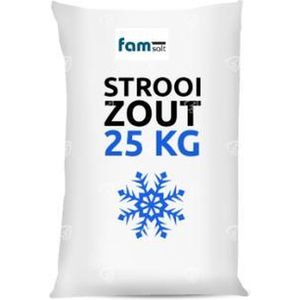 Strooizout/dooizout - 25KG Wit zak -Famsalt -De Icing strooizout om opritten en paden ijs- en sneeuwvrij te houden.