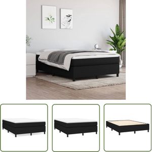 vidaXL Boxspring Zwart 140x200 cm met Matras Boxspringbed - Slaapcomfort - Boxspring - Zwevende Vloer - Frame Bed