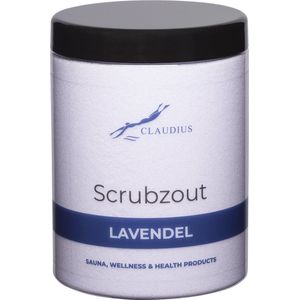 Scrubzout Lavendel in handige pot - 1250 gram - met zwarte deksel - Hydraterende Lichaamsscrub