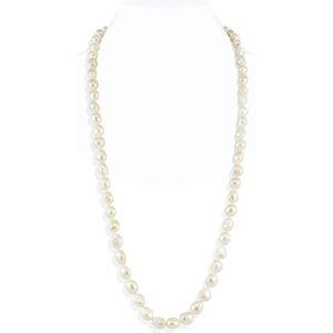 PROUD PEARLS® Barok lange parelketting 85cm wit met zilveren sluiting