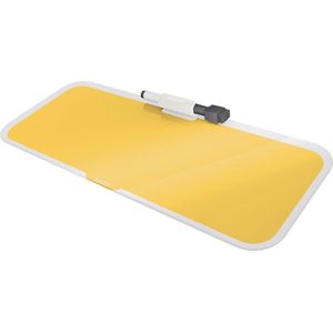 Leitz Cosy Glassboard Voor Bureau - Glazen Memobord Met Pennenhouder - Inclusief Minimarker Met Wisser - Warm Geel