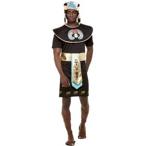 Smiffy's - Egypte Kostuum - Egyptische Farao Snoetankamon - Man - Zwart, Goud - XL - Carnavalskleding - Verkleedkleding