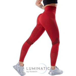 Sportlegging Dames - Fitness Legging - Yoga Legging - High Waist Sport Legging - Anti Cellulite - Shapewear Dames - Push Up - Butt Lifter - Sportkleding Dames - Booty | Luminatic® | Rood | S