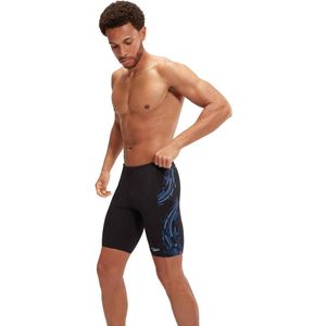 Speedo Mens Tech Panel Jammer Black / Curious Blue / True Cobalt