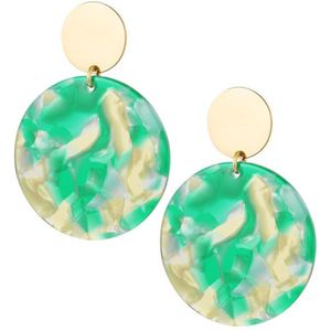 Earrings - oorbellen - goudkleurig met groen - design oorbellen - stainless steel - nikkelfree - mama - moeder - kadotip -cadeau - kerst - moederdag - valentijn tip