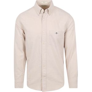 Gant - Casual Overhemd Oxford Beige - Heren - Maat XXL - Regular-fit