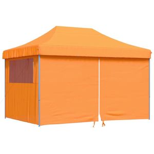 vidaXL - Partytent - inklapbaar - pop-up - met - 4 - zijwanden - oranje