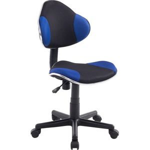 Bureaustoel - Bureaustoelen voor volwassenen - Design - In hoogte verstelbaar - Stof - Blauw/zwart - 45x43x125 cm