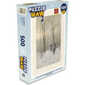 Puzzel Ruiters in de sneeuw in het Haagse Bos - Schilderij van Anton Mauve - Legpuzzel - Puzzel 500 stukjes