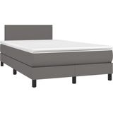 vidaXL-Boxspring-met-matras-kunstleer-grijs-120x190-cm