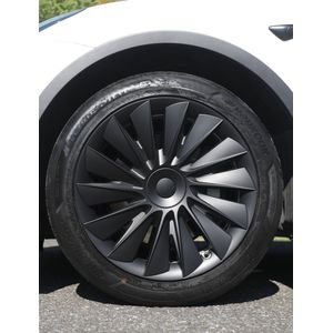 Tesla Model Y Wieldoppen 19 inch Mat Zwart SABER - velgen accessoires