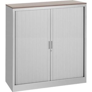 Stalen roldeurkast 135x120x43cm bladkleur Havanna framekleur Zwart (RAL9005)