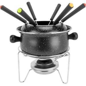 Cosy&Trendy Fondue set met 6 vorken - Emaille - Ø 16cm