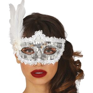 Fiestas Guirca Oogmasker Met Pailletten Dames Polyester Zilver