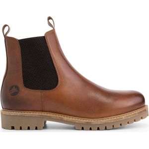 Travelin' Rosseland Heren Leren Chelseaboots - Wol gevoerd - Cognac Leer